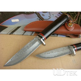 High Quality OEM Damascus Steel Hand Knife Collection Knife with Rare Ebony Handle UDTEK01214 